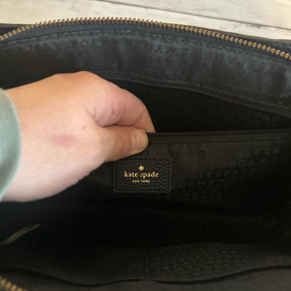 kate spade Black Pebbled Leather Satchel with Crossbody Strap - Picture 13 of 14